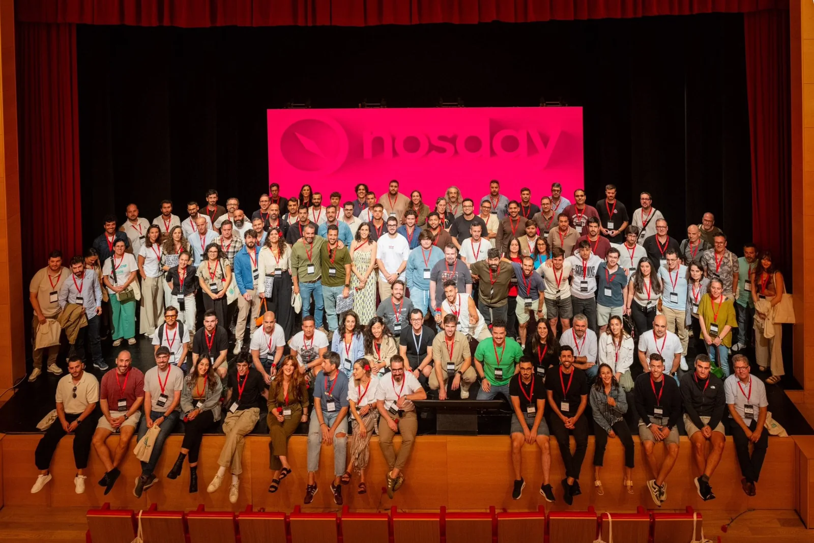 nosday attendees gathered on stage at the end of the event.