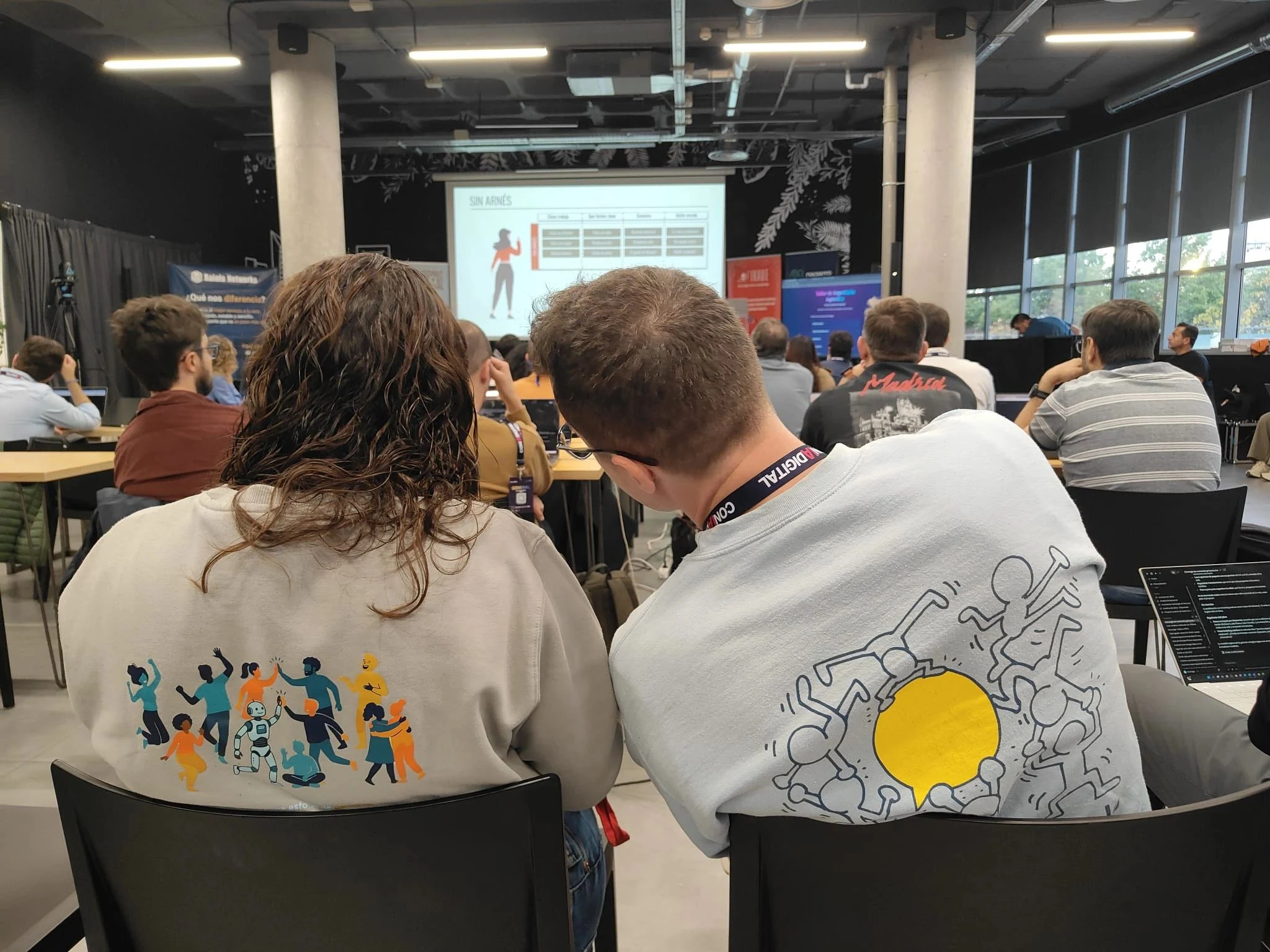 Listening and sharing ideas during the sessions.